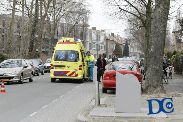 Fietsers ten val op Bankastraat